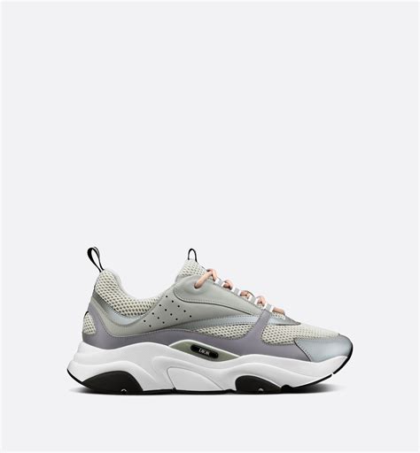 B22 Sneaker Funktionsmesh und glattes Kalbsleder in Dior Grau .